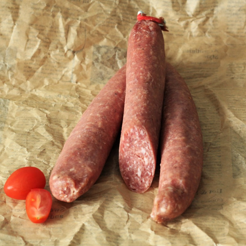 Lufgetrocknete Mettwurst vom Weideschwein