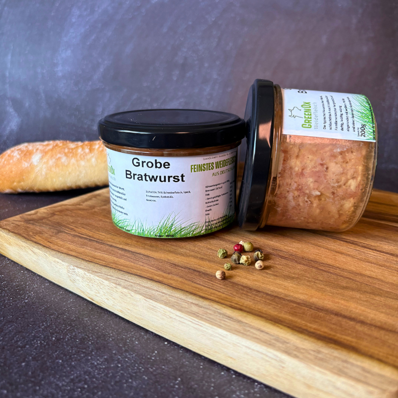 Bratwurst vom Weideschwein im Glas