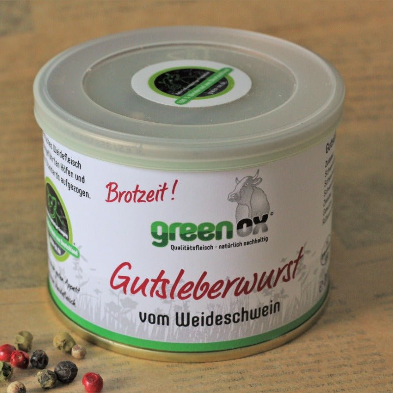 Gutsleberwurst vom Weideschwein, in der Dose - GreenOx - Feinstes Weidefleisch aus Deutschland